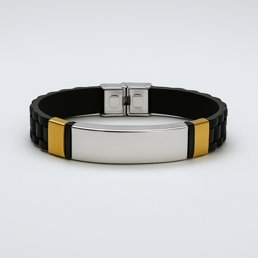 Silicone Hybrid Bracelet – Tricolor Steel Edition